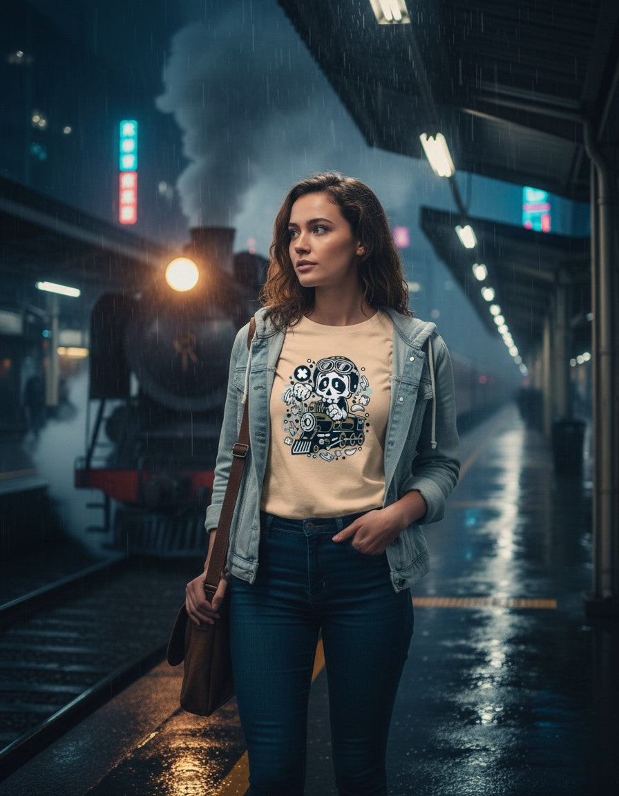 Men Classic Crew Cartoon Printed T-Shirt