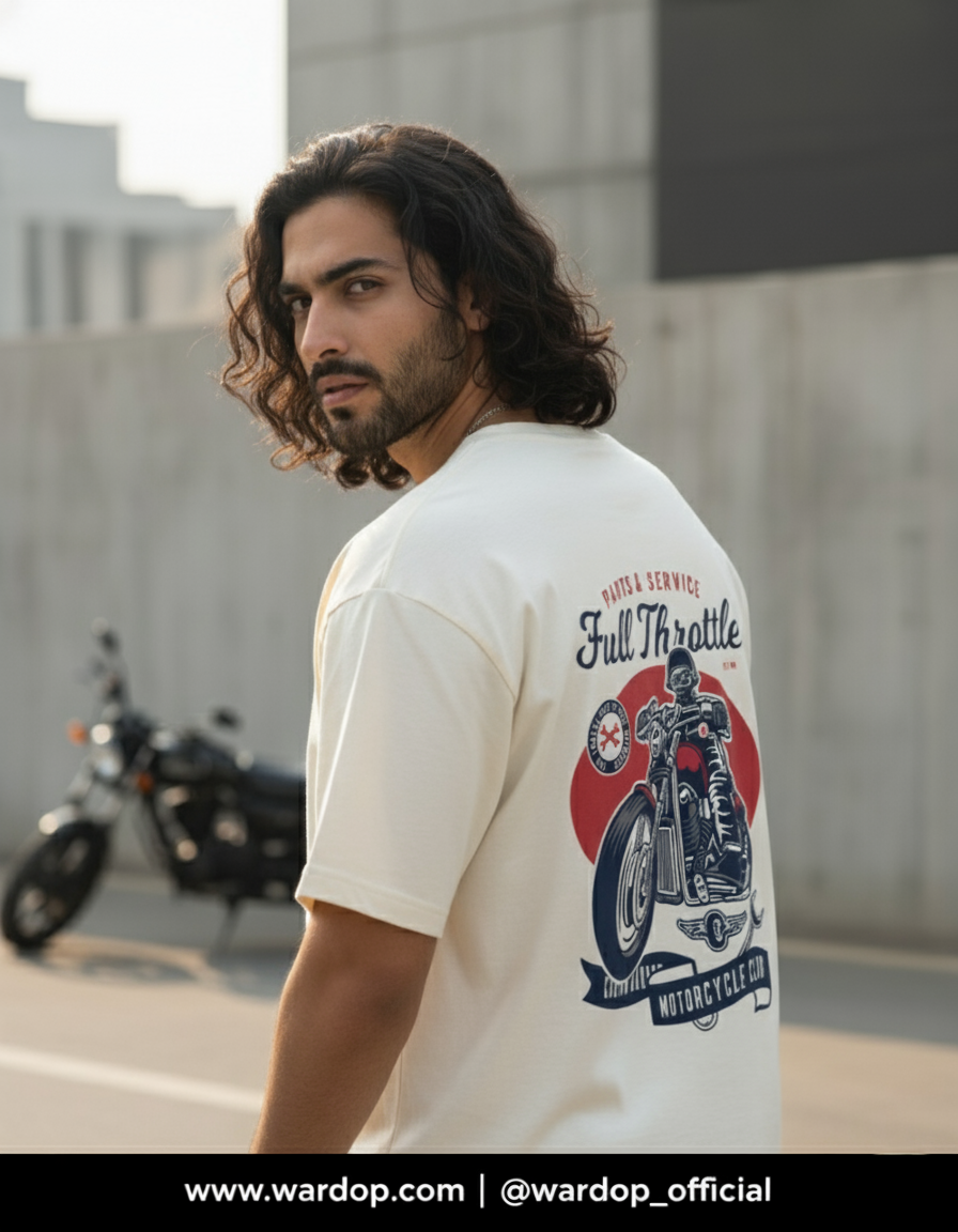 Men Classic Crew Bike Printed T-Shirt