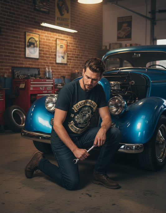 Men Classic Crew Vintage Printed T-Shirt