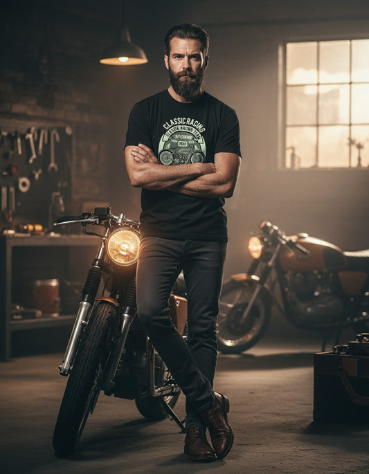 Men Classic Crew Classic Racing Printed T-Shirt