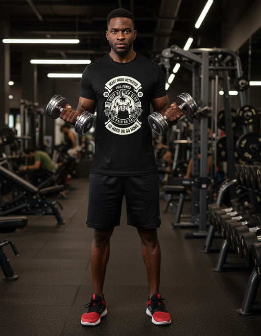 Men Classic Crew Gym Motivation Printed T-Shirt