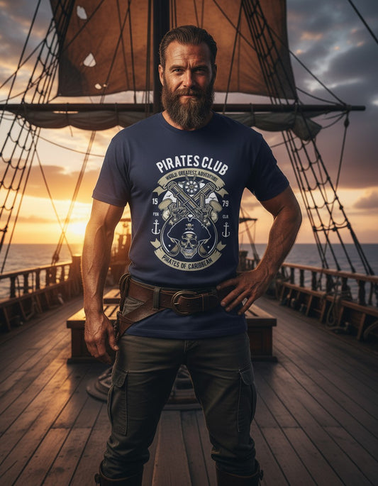 Men Classic Crew Pirates Club T-Shirt