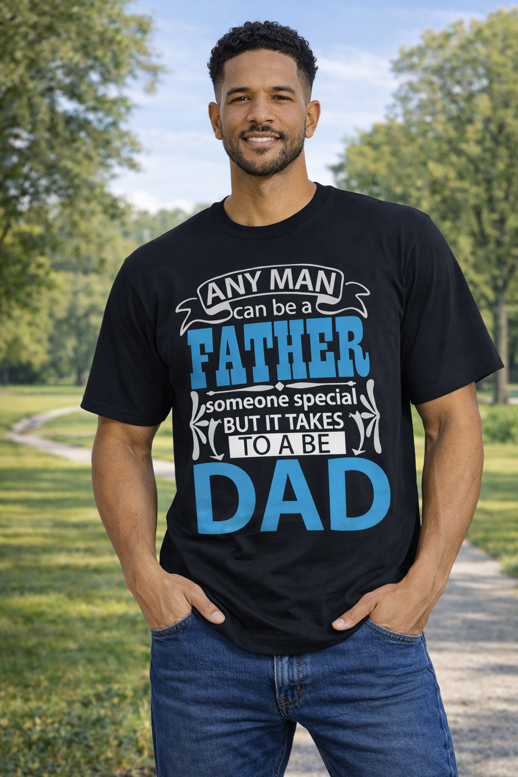 Men Classic Crew Slogan Father Printed Regular Wear T-Shirt