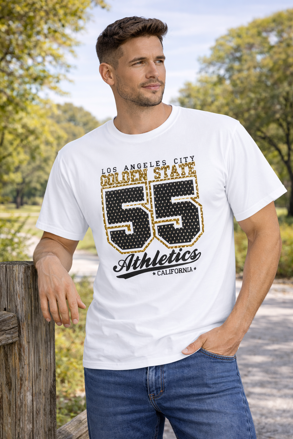 Men Classic Crew 55 Printed Regular Wear T-Shirt