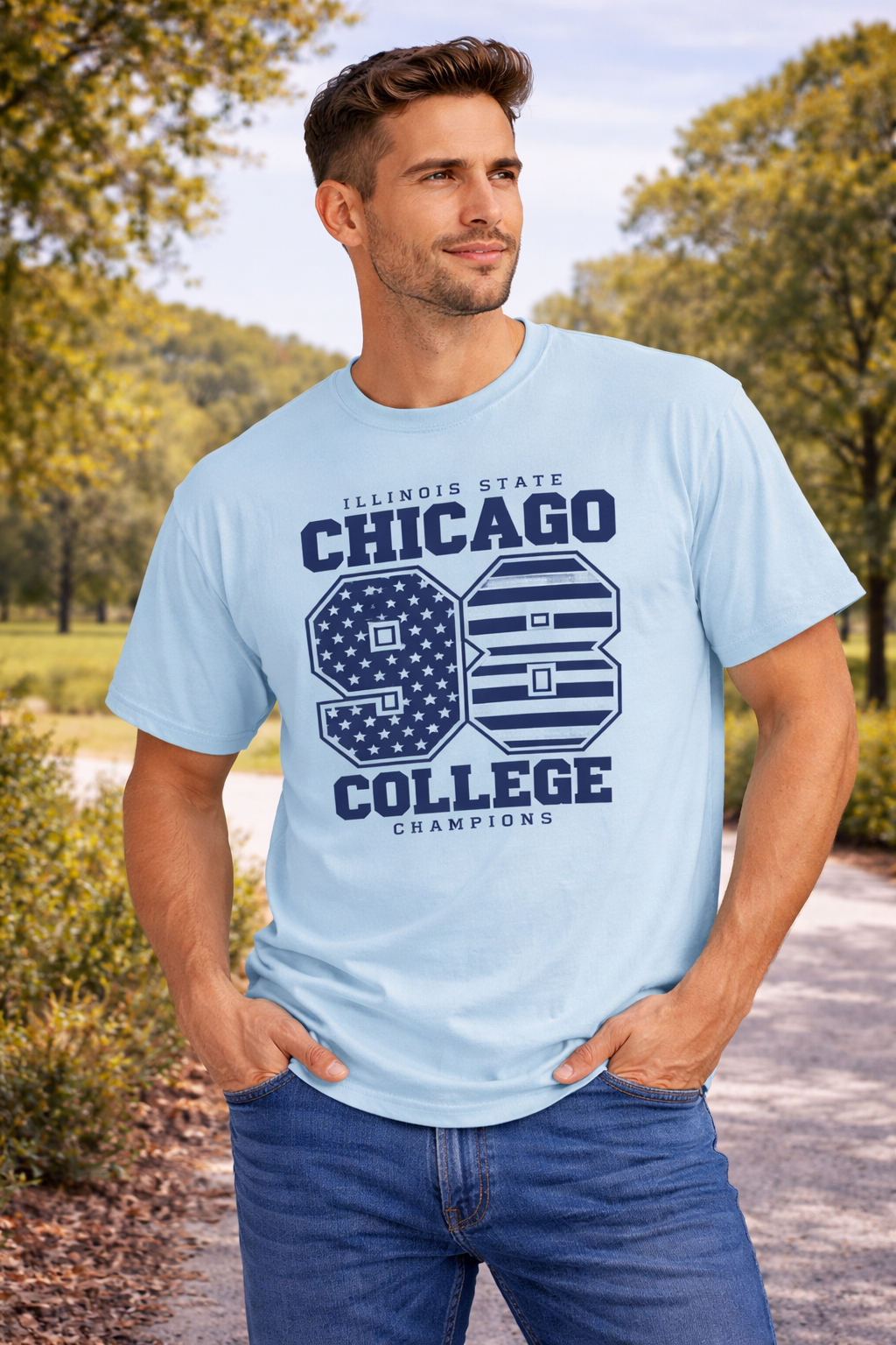 Men Classic Crew 98 Printed Regular Wear T-Shirt