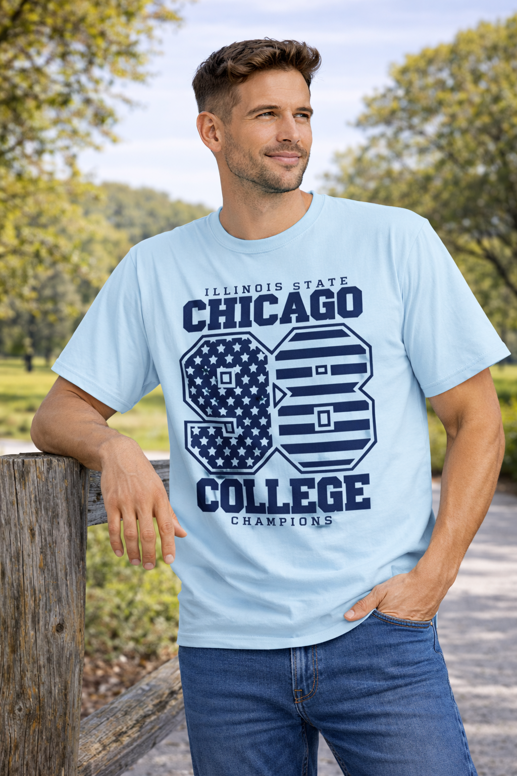 Men Classic Crew 98 Printed Regular Wear T-Shirt