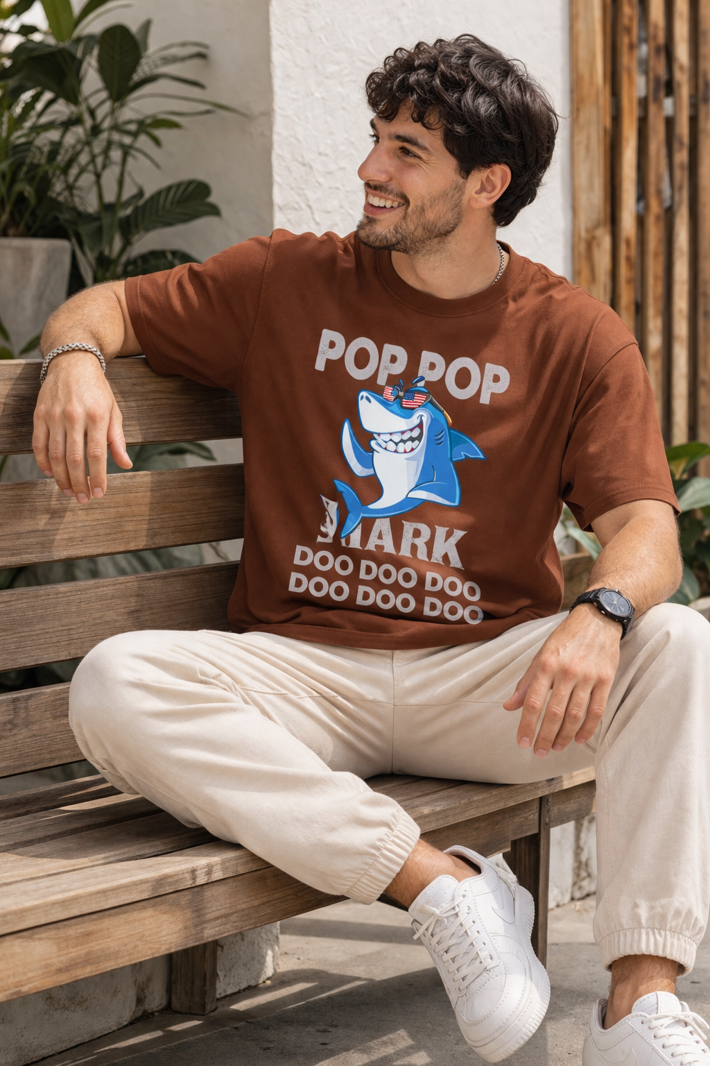 Men Classic Crew Shark Printed Regular Wear T-Shirt
