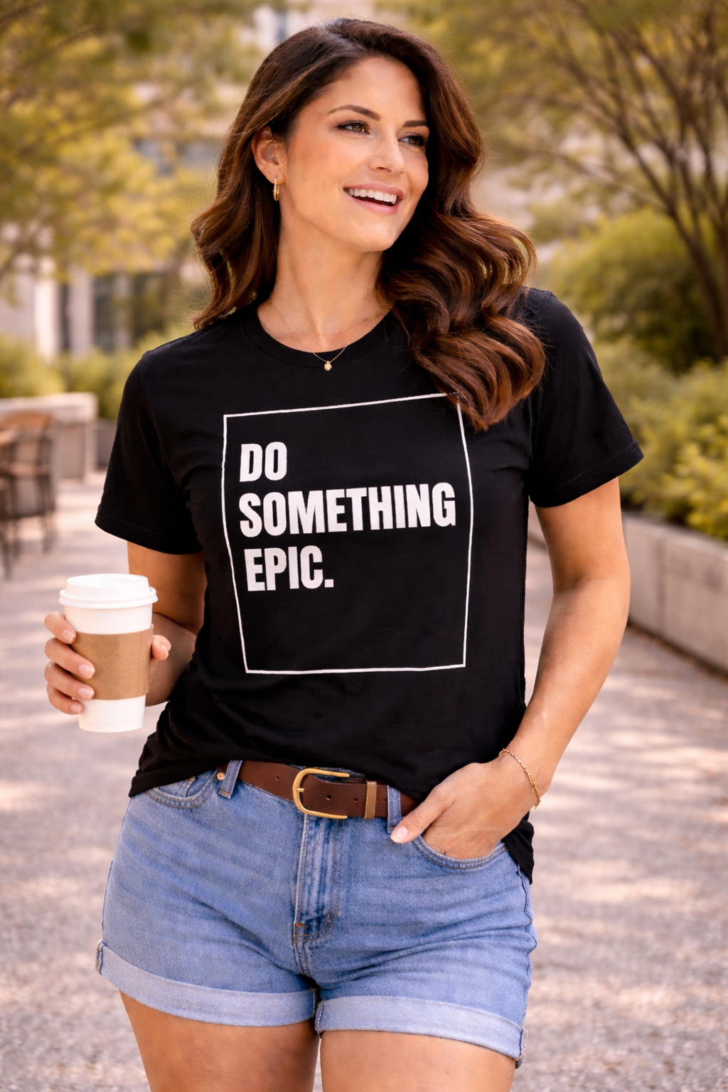 Women's Classic Crew Do Something Epic Printed T-Shirt