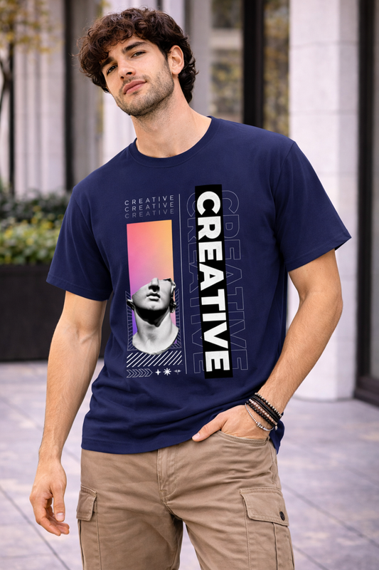 Men Classic Crew Creative Printed Regular Wear T-Shirt