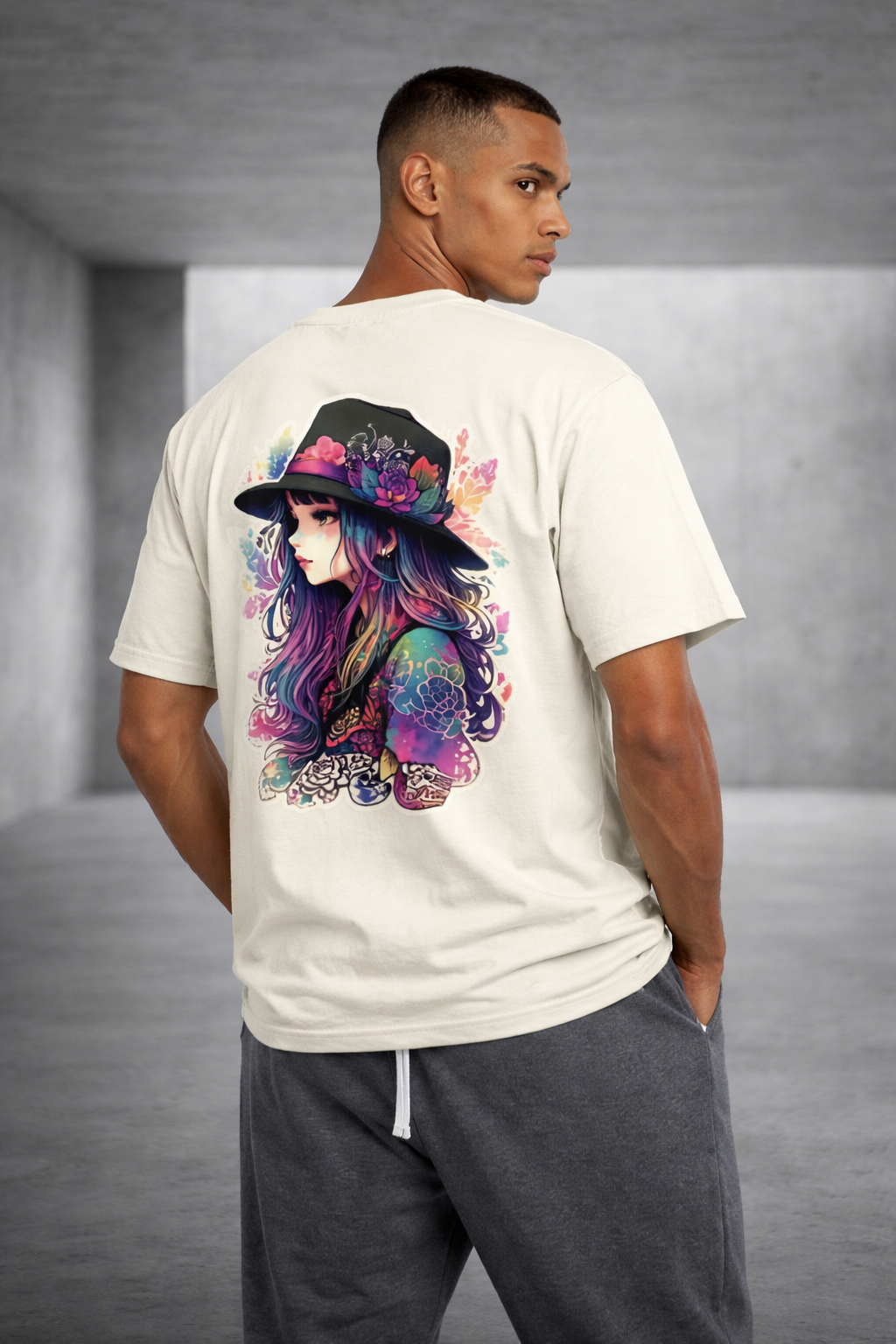 Unisex Oversized Classic Beautiful Lady Back printed T-Shirt