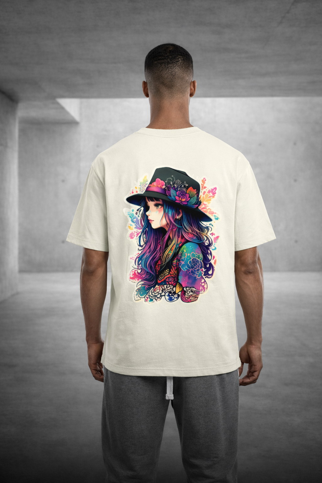 Unisex Oversized Classic Beautiful Lady Back printed T-Shirt