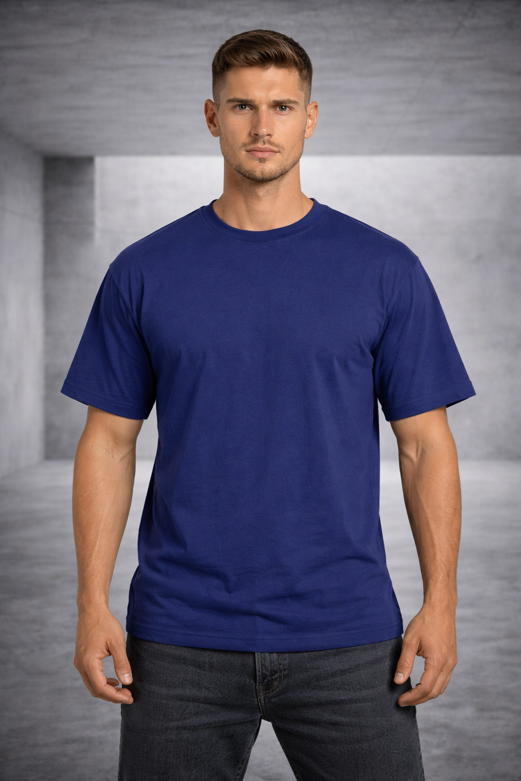 Men Oversized Classic Car Crashing Back Printed Premium T-Shirt