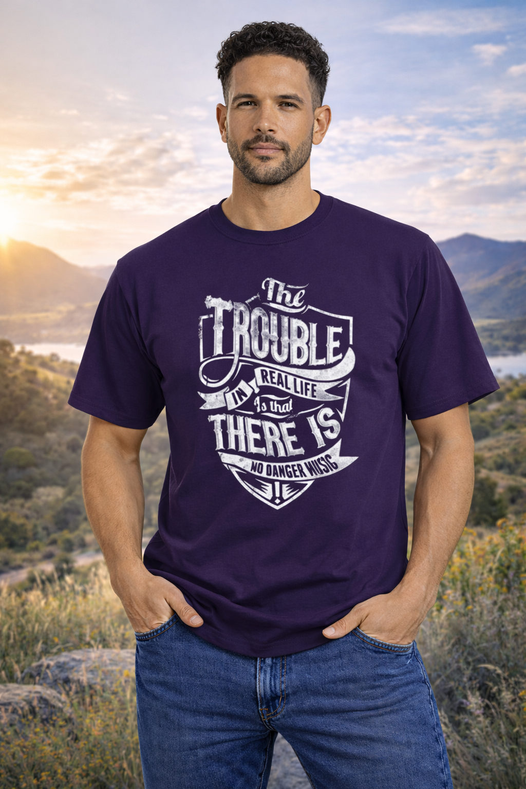 Men Classic Crew Trouble Regular Wear Printed T-Shirt