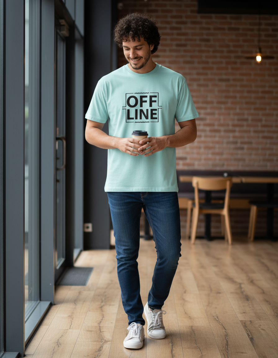 Men Classic Crew Regular Offline Printed T-Shirt