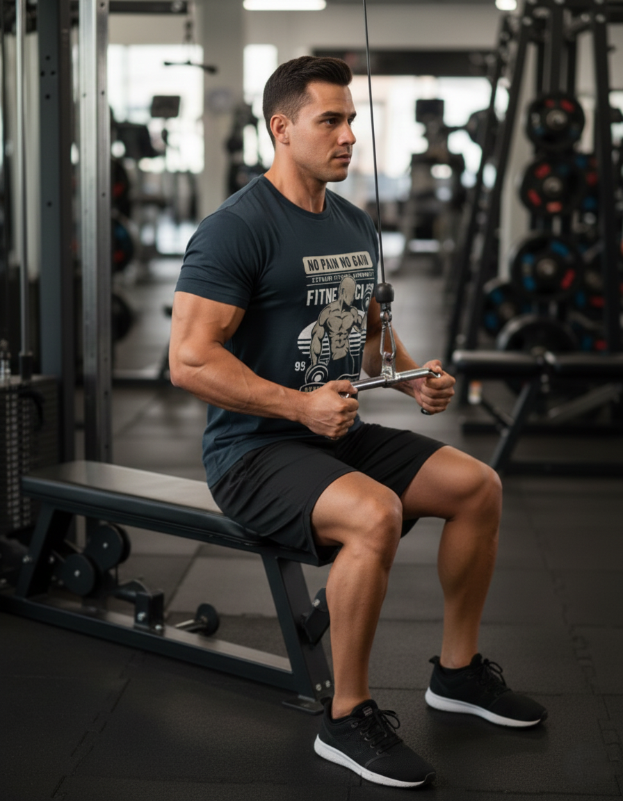 Men Classic Crew No Pain No Gain Printed Regular T-Shirt