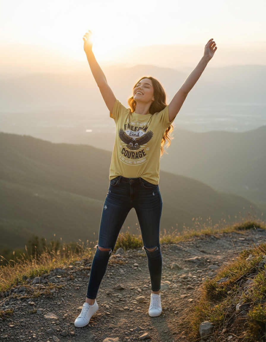 Women's Classic Crew Freedom Eagle Printed T-Shirt