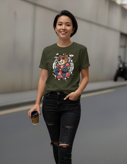 Unisex Classic Crew Cartoon Printed T-Shirt