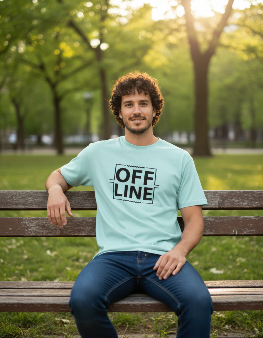 Men Classic Crew Regular Offline Printed T-Shirt
