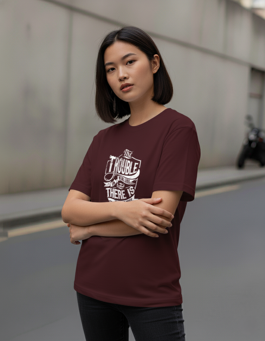 Unisex Classic Crew Trouble Printed T-Shirt