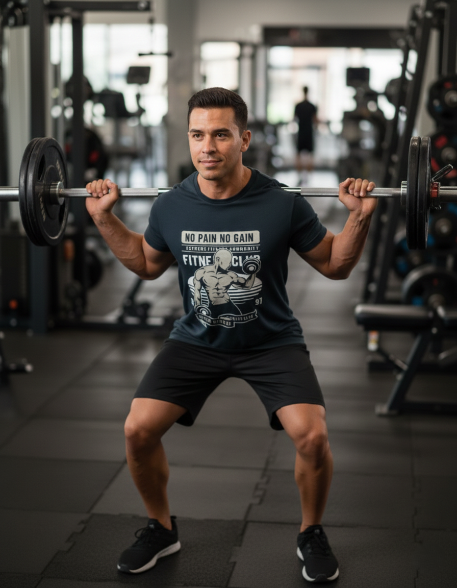 Men Classic Crew No Pain No Gain Printed Regular T-Shirt