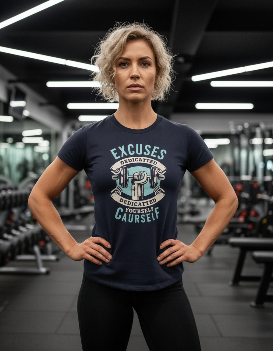 Women's Classic Crew Gym Motivation Printed T-Shirt