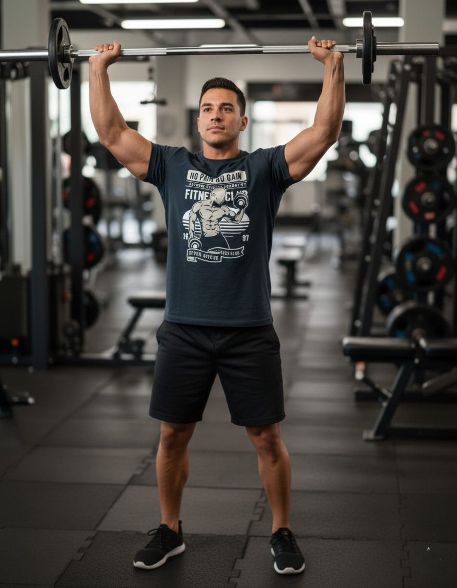 Men Classic Crew No Pain No Gain Printed Regular T-Shirt