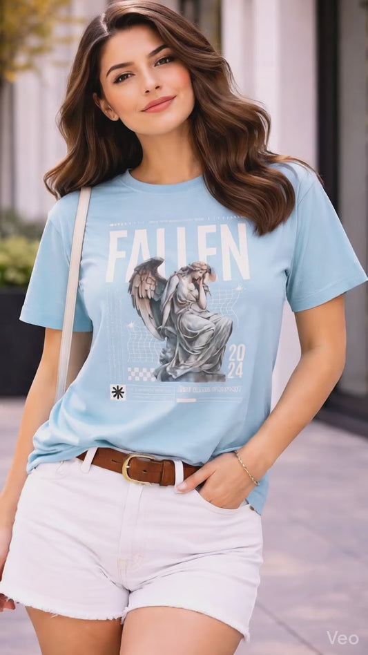 Women's Classic Crew Fallen Printed T-Shirt