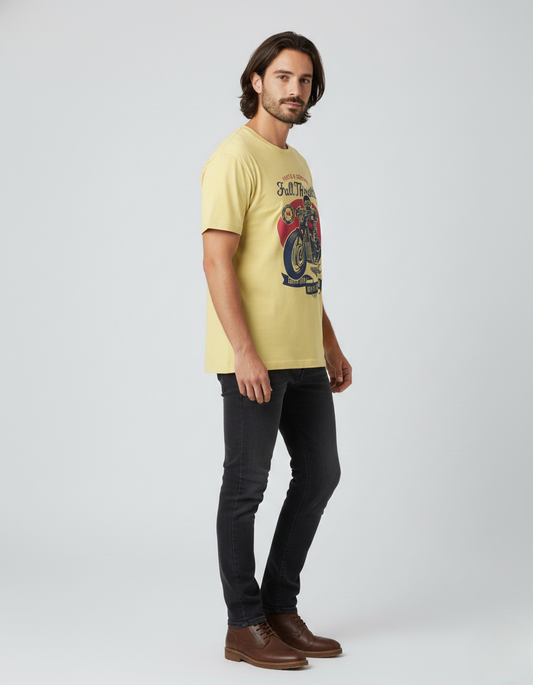 Men Classic Crew Bike Printed Regular T-Shirt