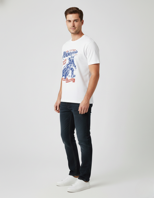 Men Classic Crew Motorcycle Printed Regular T-Shirt