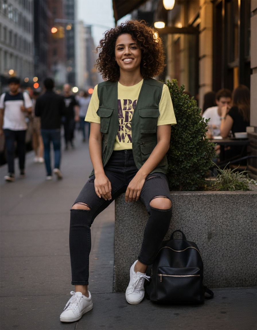 Women's Classic Crew ABCD Printed T-Shirt