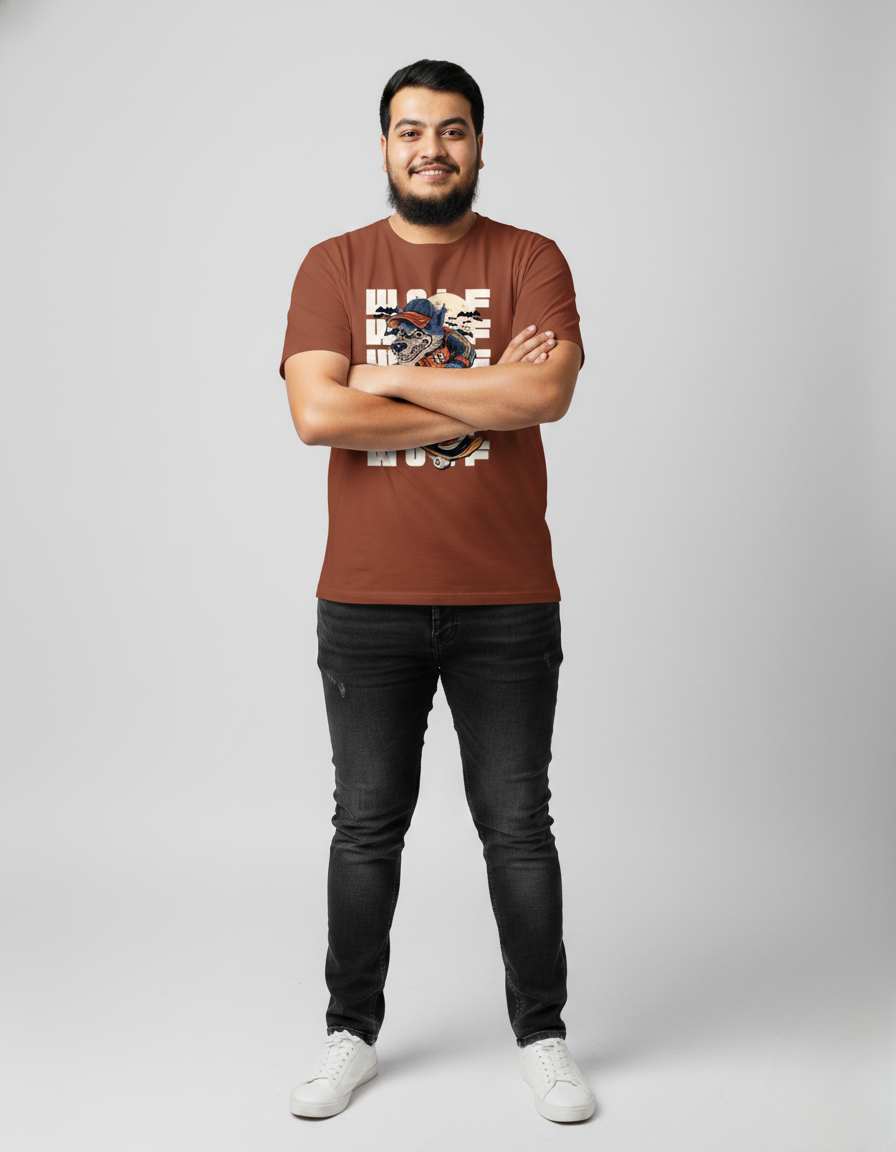 Men Classic Crew Animal Printed Regular Wear T-Shirt