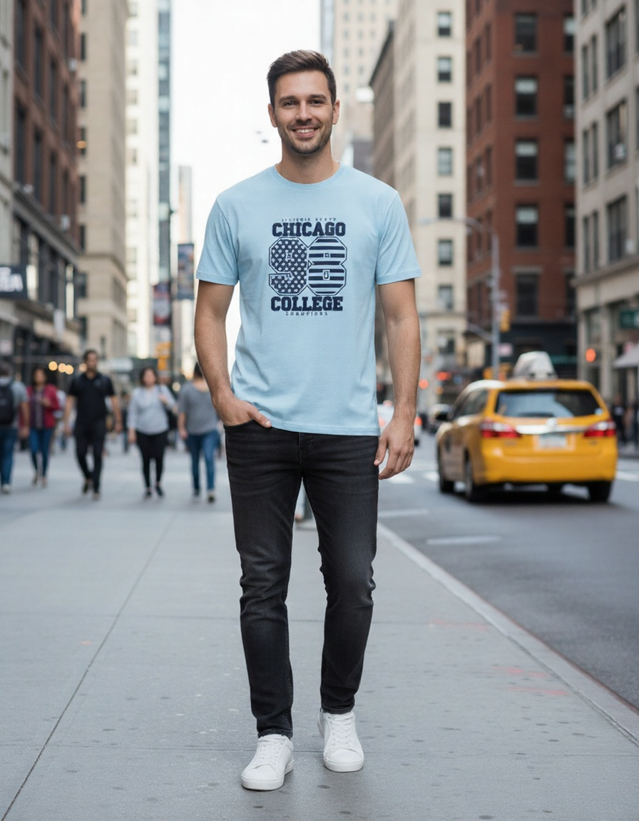 Men Classic Crew 98 Printed Regular Wear T-Shirt