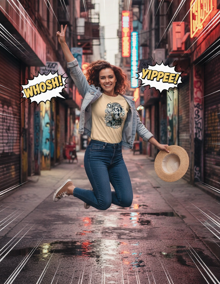 Women's Classic Crew Cartoon Printed T-Shirt
