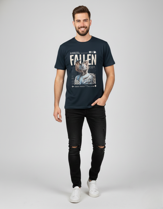 Men Classic Crew Fallen Printed Regular Wear T-Shirt