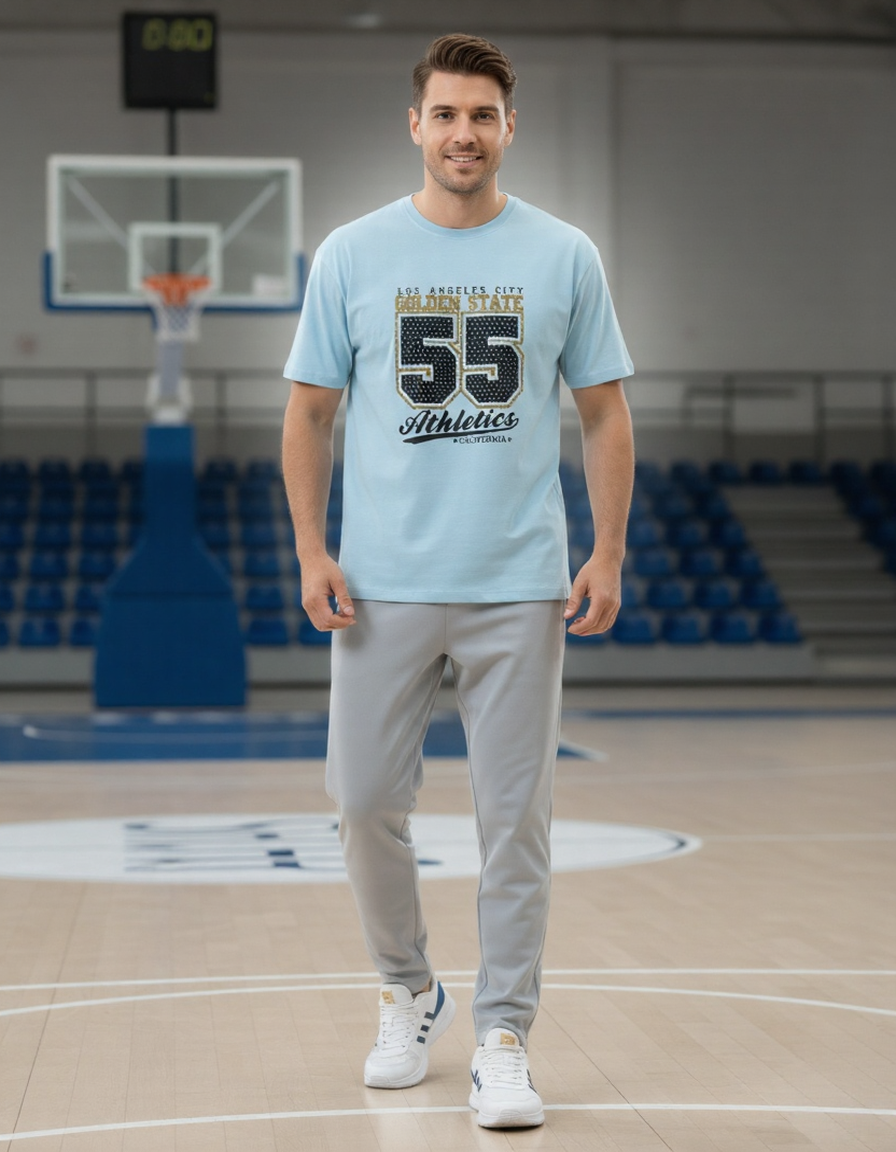 Men Classic Crew 55 Printed Regular Wear T-Shirt