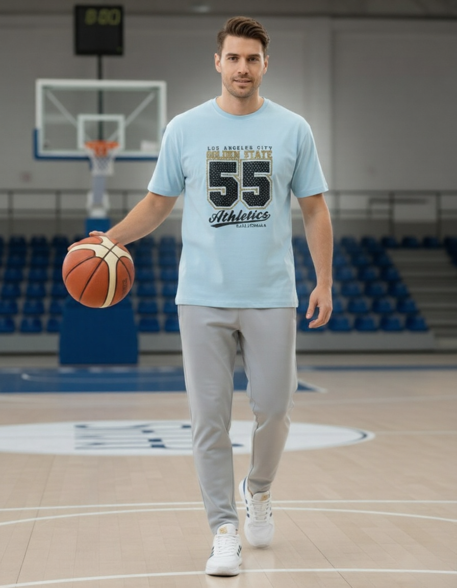 Men Classic Crew 55 Printed Regular Wear T-Shirt