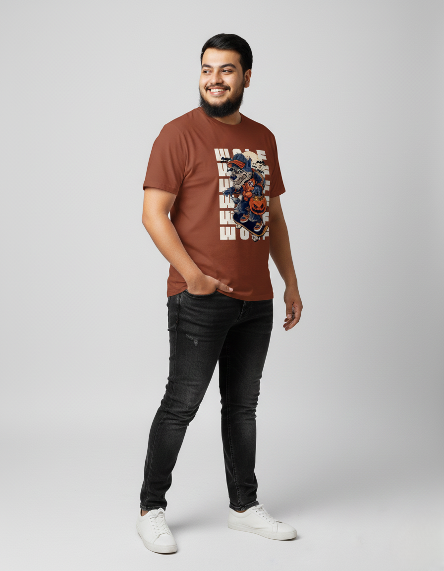 Men Classic Crew Animal Printed Regular Wear T-Shirt